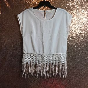 White Fringe Bottom Top