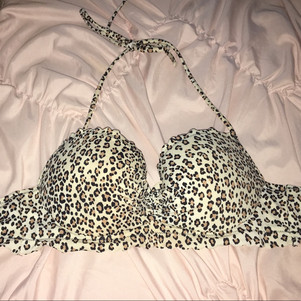 Victoria's Secret Leopard Print halter bikini top