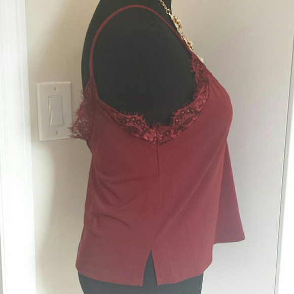 NWT Silky Velvety Lace Trim Loose Flowy Tank Top - Picture 4 of 5