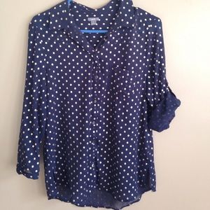 Aerie Navy and Gold Blouse