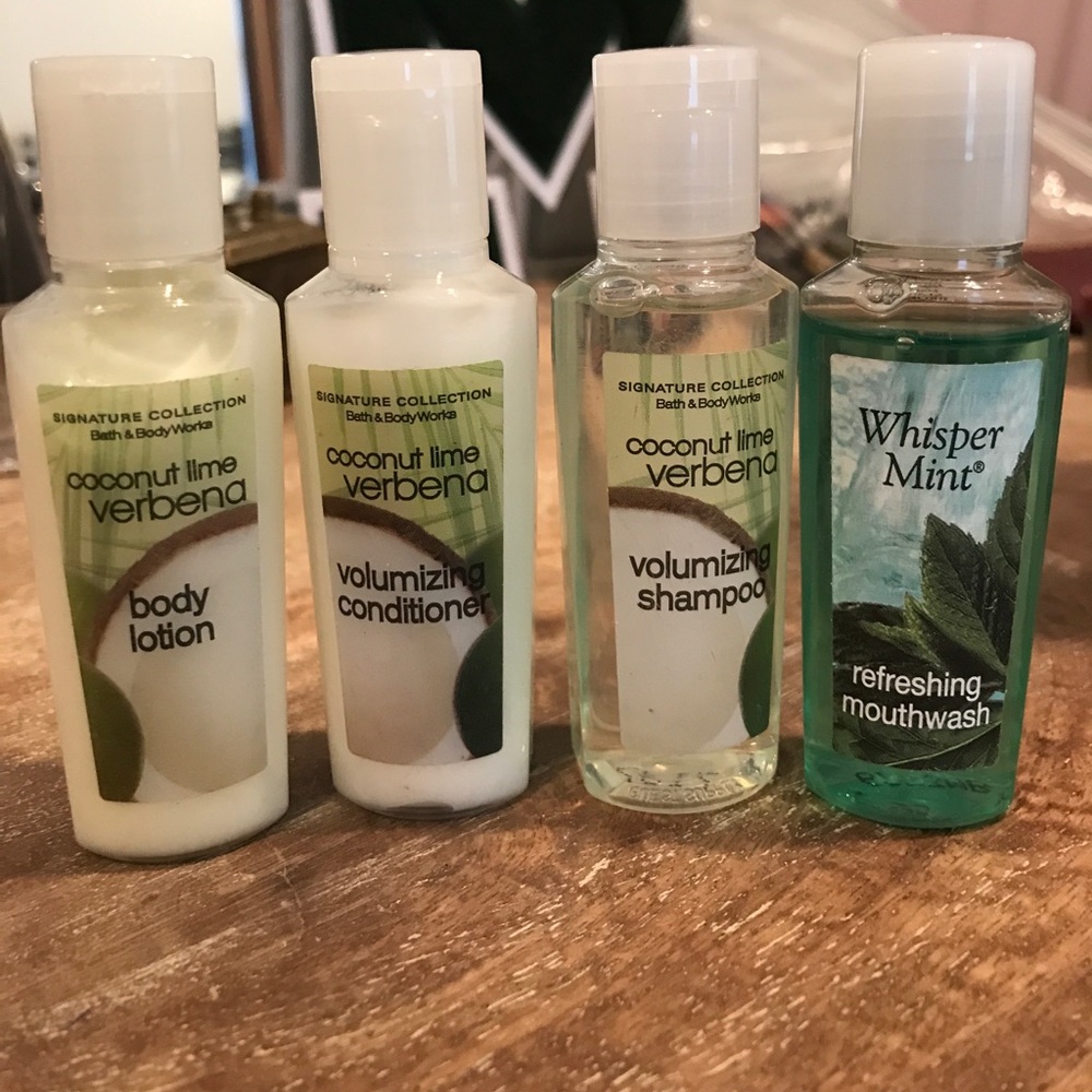 4 piece travel size bath and body works set