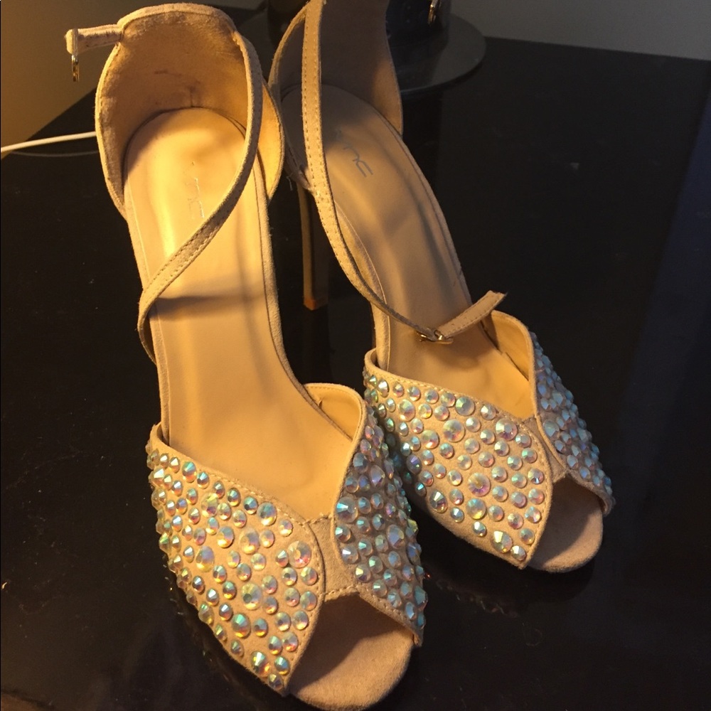 Peep toe sandals heels