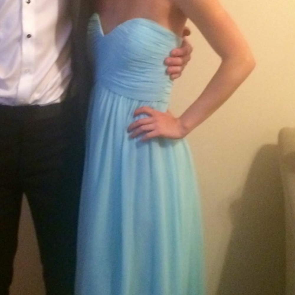Sky Blue strapless gown