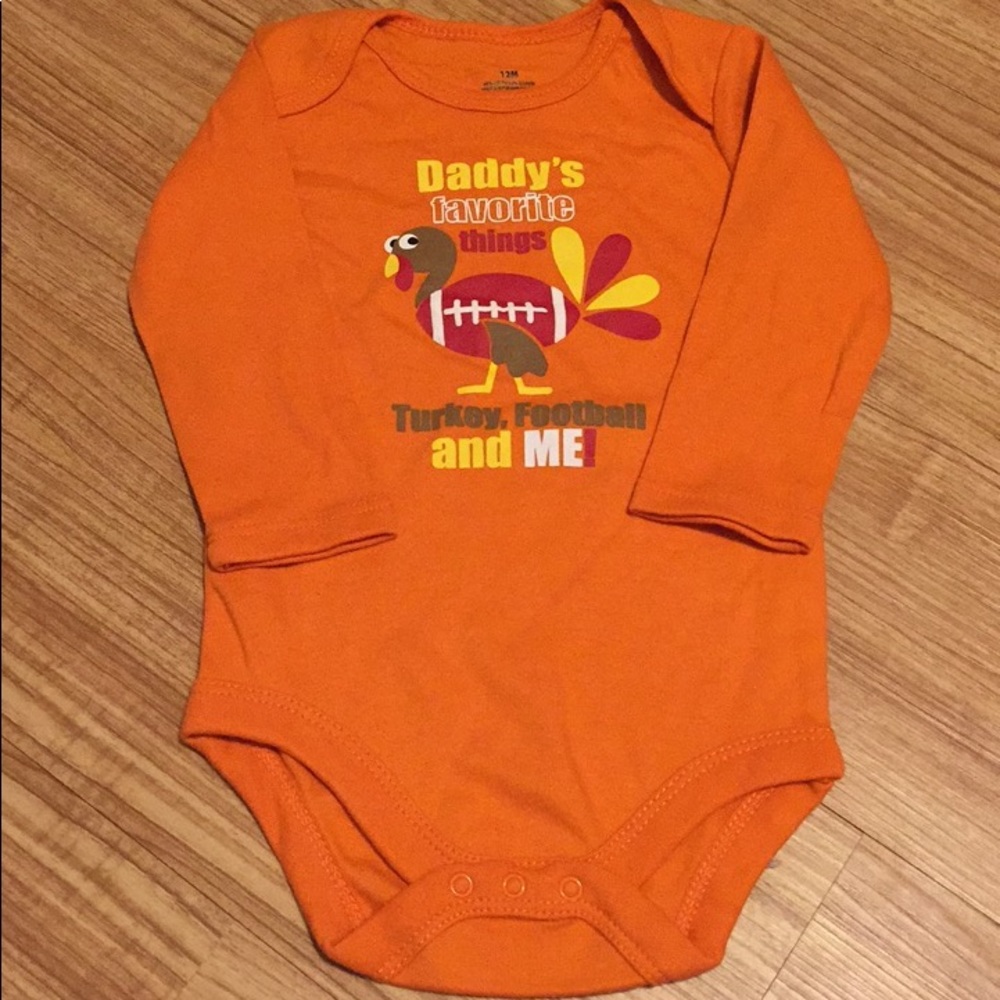 12mo baby boy Thanksgiving long sleeve onesie
