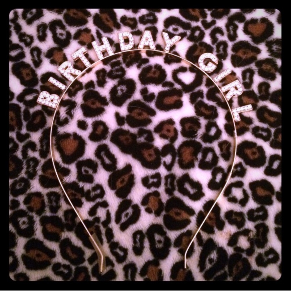 Gold Birthday headband with diamonds