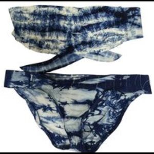 Ruffle tub top bikini tie dye swimsuit