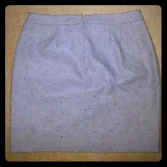 Ann Taylor Loft Light Grey Speckled Tie Frnt Skirt - Picture 4 of 4