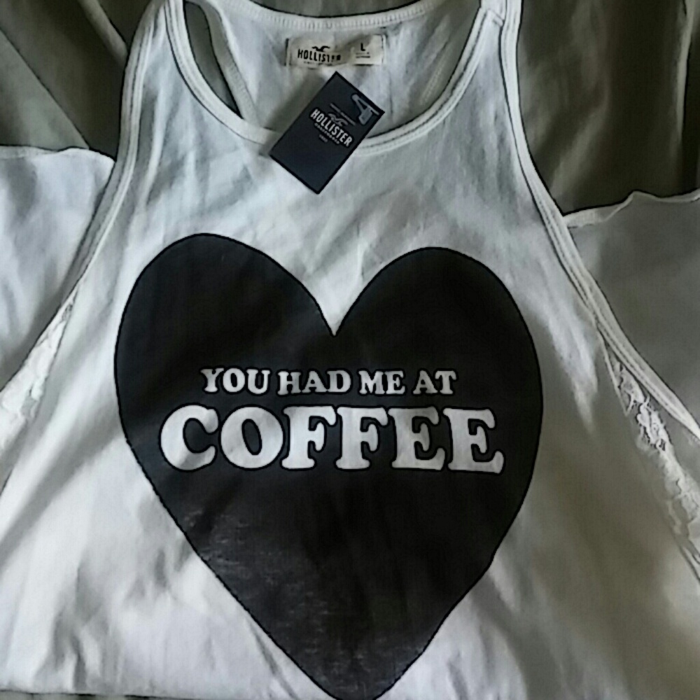 Hollister racer back lacy tank top