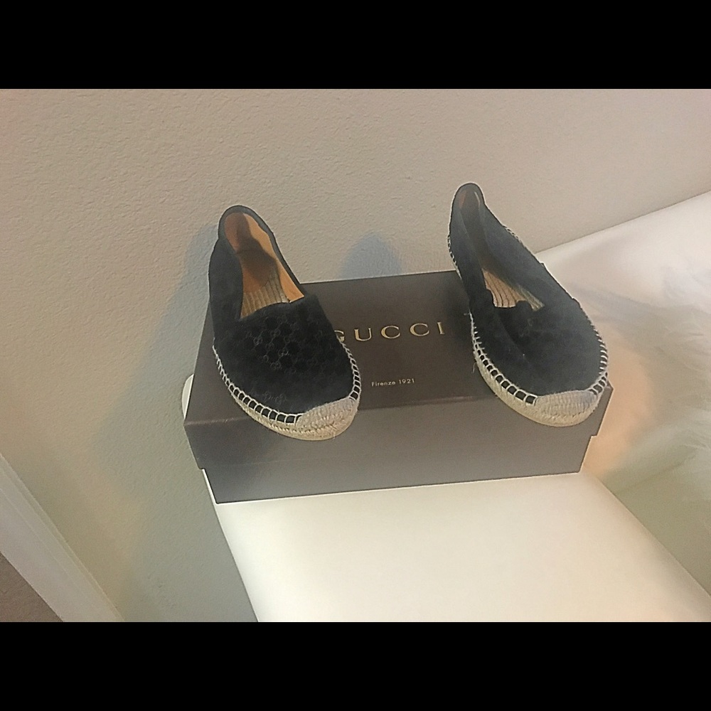 Suede Black Gucci Espadrilles size 7 women's
