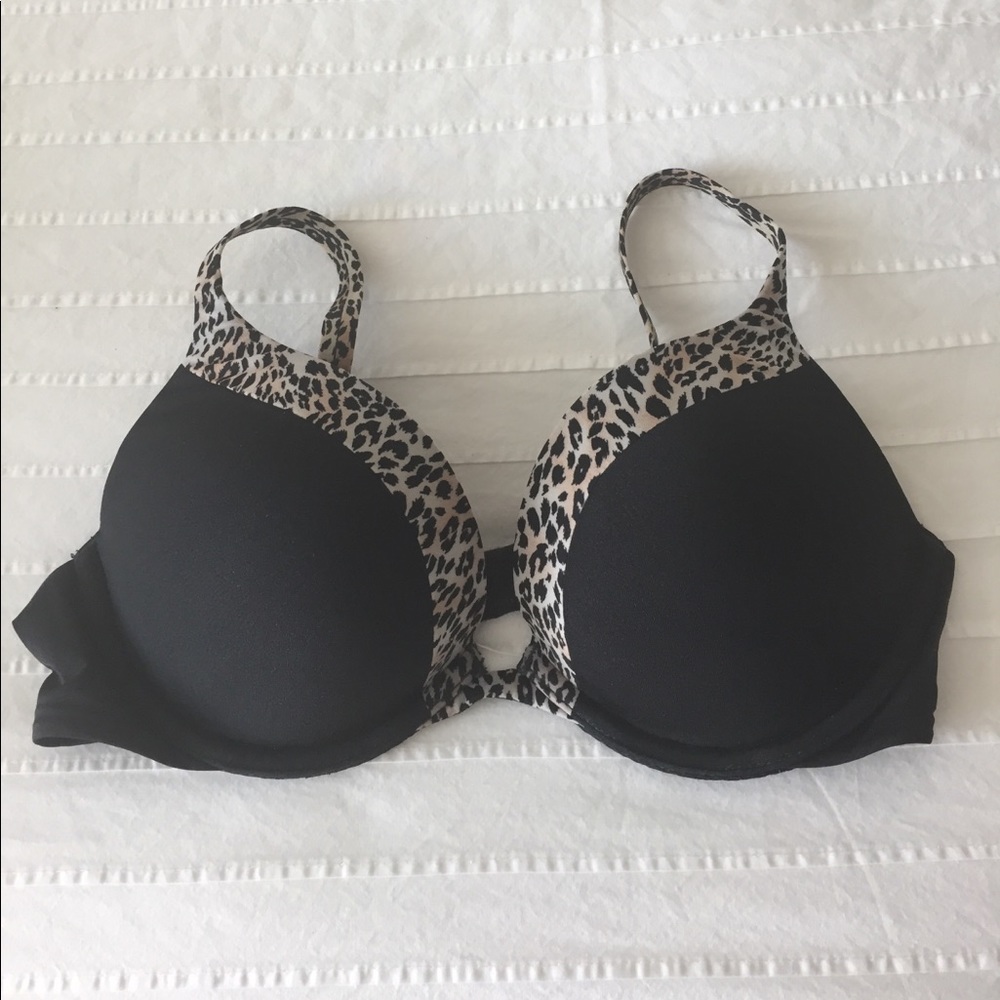 32C black and cheetah bra
