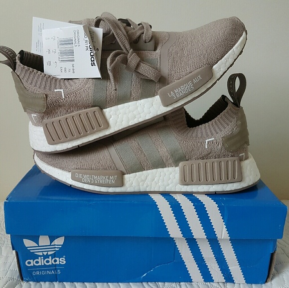 Adidas NMD R1 French Beige Vapour Grey Tan sz M 8 - Picture 6 of 8
