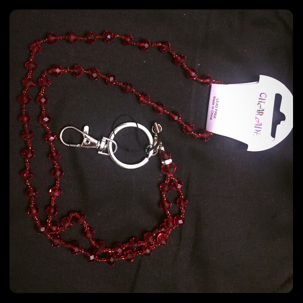 Red Beaded Lanyard