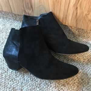 Suede and Leather Ankle Bootie