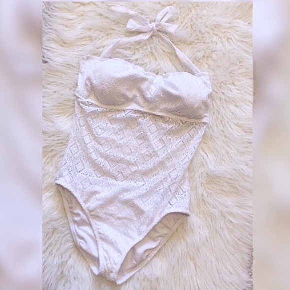 Mossimo Other - Mossimo-one piece Swimsuit-White lace-Med-EUC