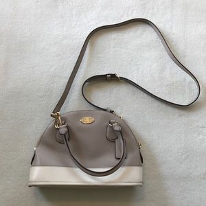 Coach Mini Cora Domed Satchel, Gray/White
