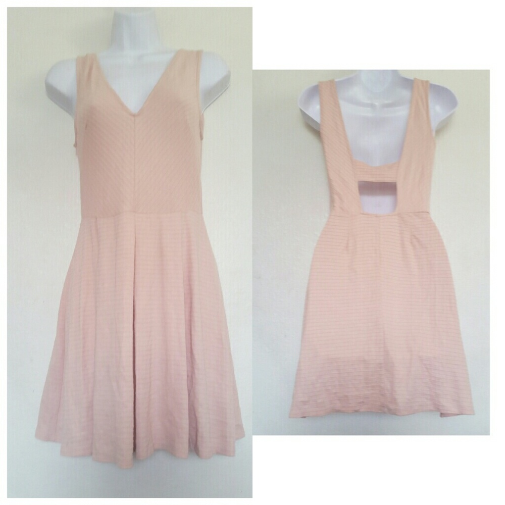 Sexy fun Nude ribbed Skater dress