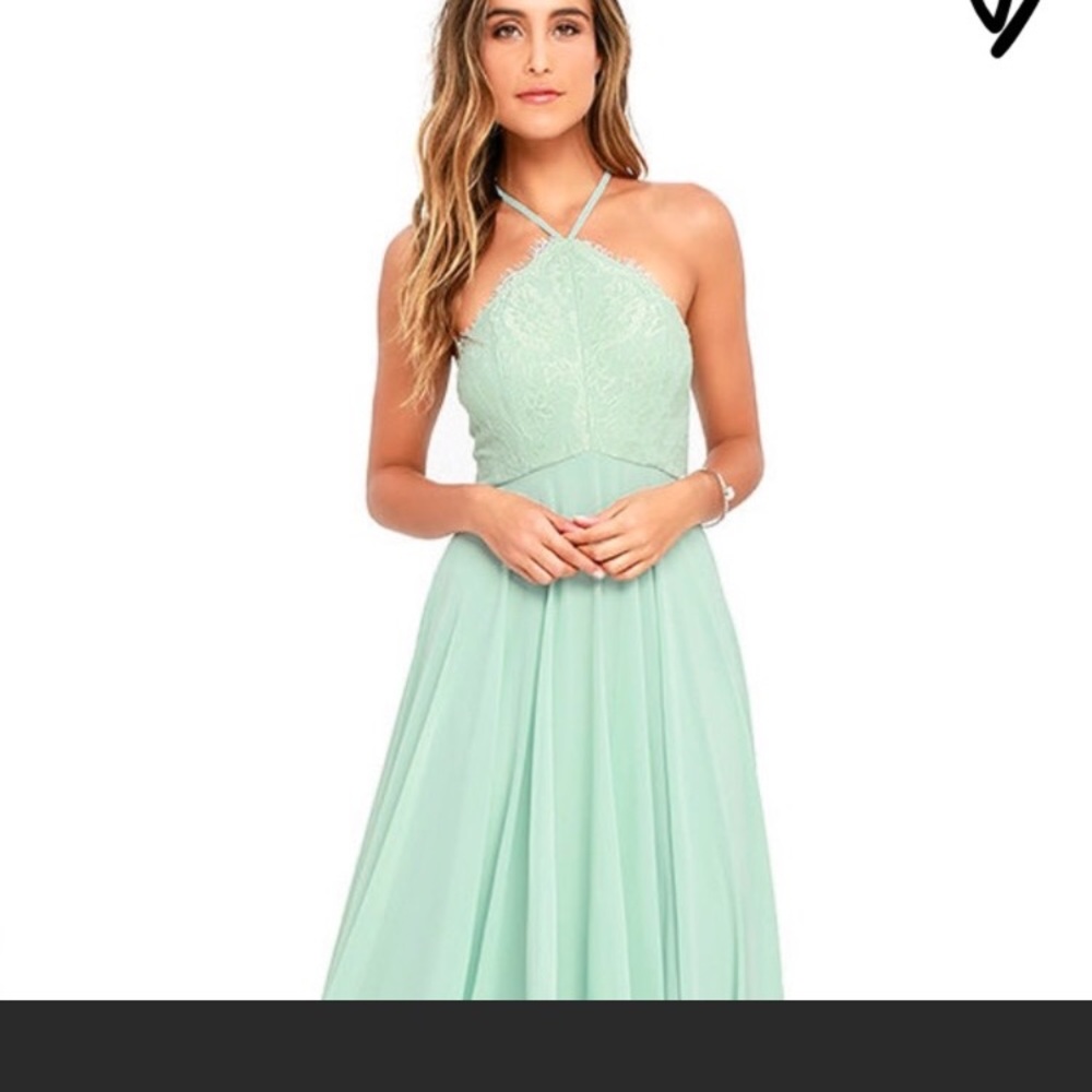 Lulus mint/light sage green maxi dress