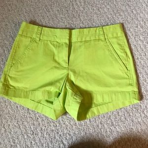 Lime green J-Crew Chino shorts!
