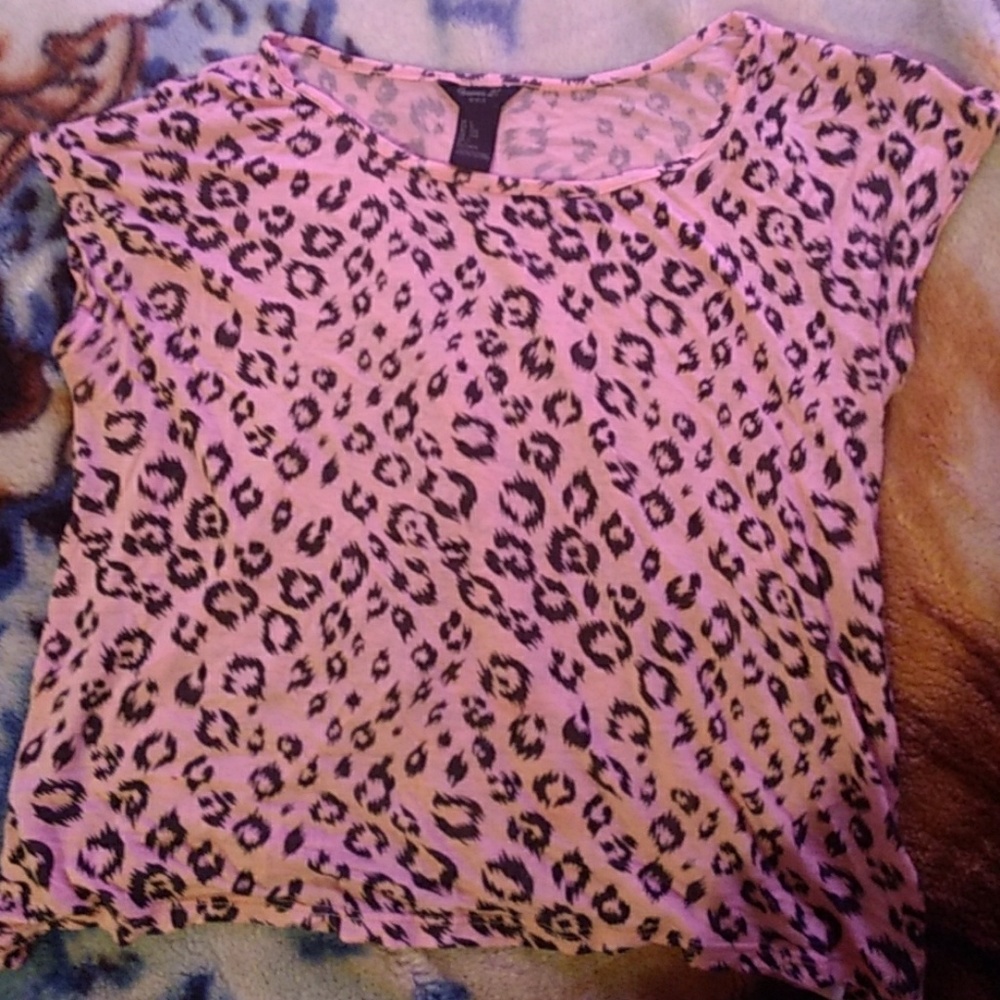 FOREVER 21 girls (Large - 11/12) Cheetah print top