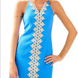 Lilly Pulitzer pearl shift dress NWOT size 0 blue