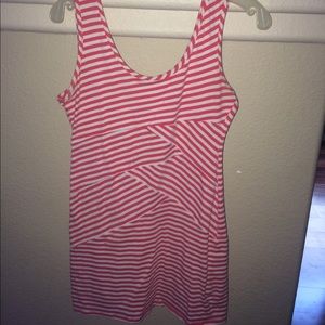 Coral stripped mini dress