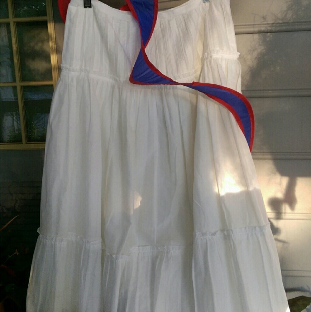 Talbots pin tuck white batiste skirt