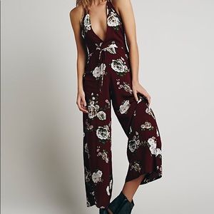 Free People x love project Floral Halter Jumpsuit