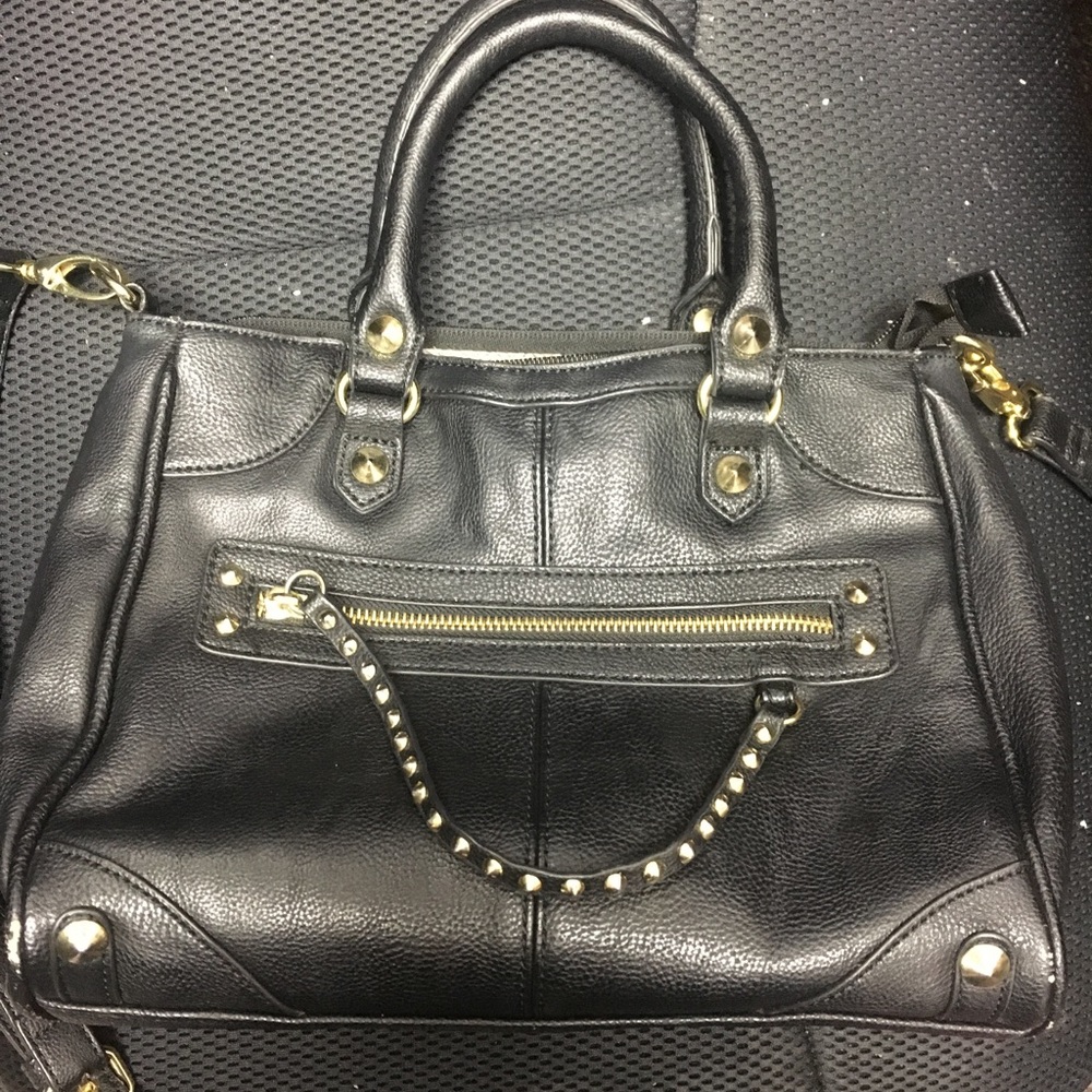 Steve Madden midsize black moto handbag- 20$