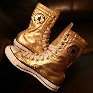 Gold High Top Converse