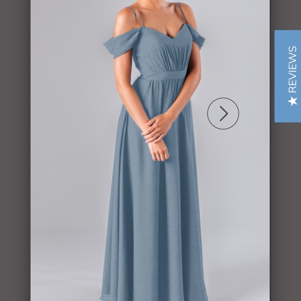 Slate blue bridesmaid dress