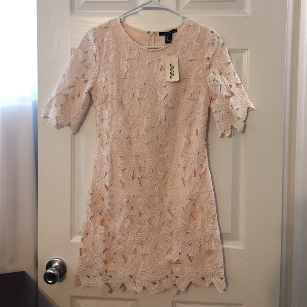Adorable Cream Lace Dress