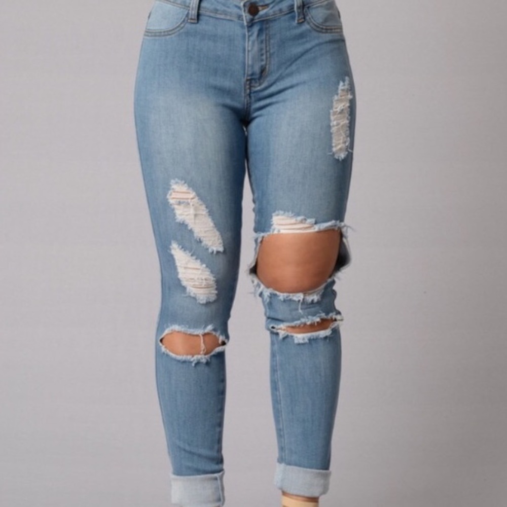 Fashion nova distressed jeans