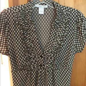 Charlotte Russ Ruffled Blouse - short sleeved Sz M