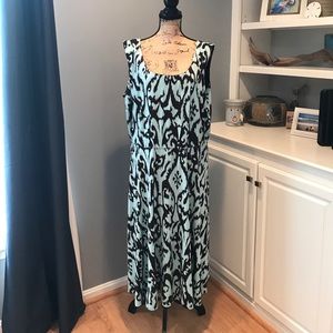 Brown and Turquoise Patterned Dress