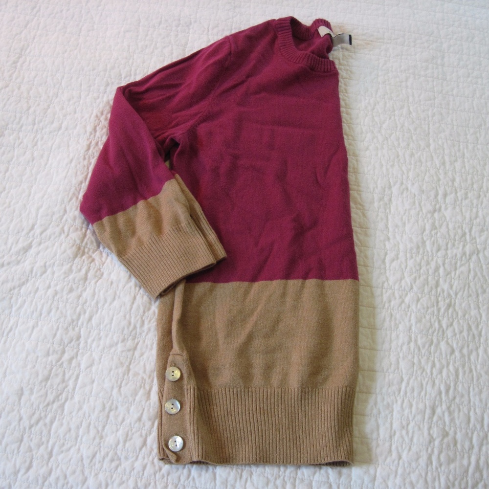 Lands End Canvas Colorblock Sweater Crew Neck