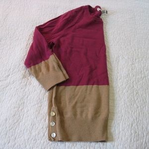 Lands End Canvas Colorblock Sweater Crew Neck