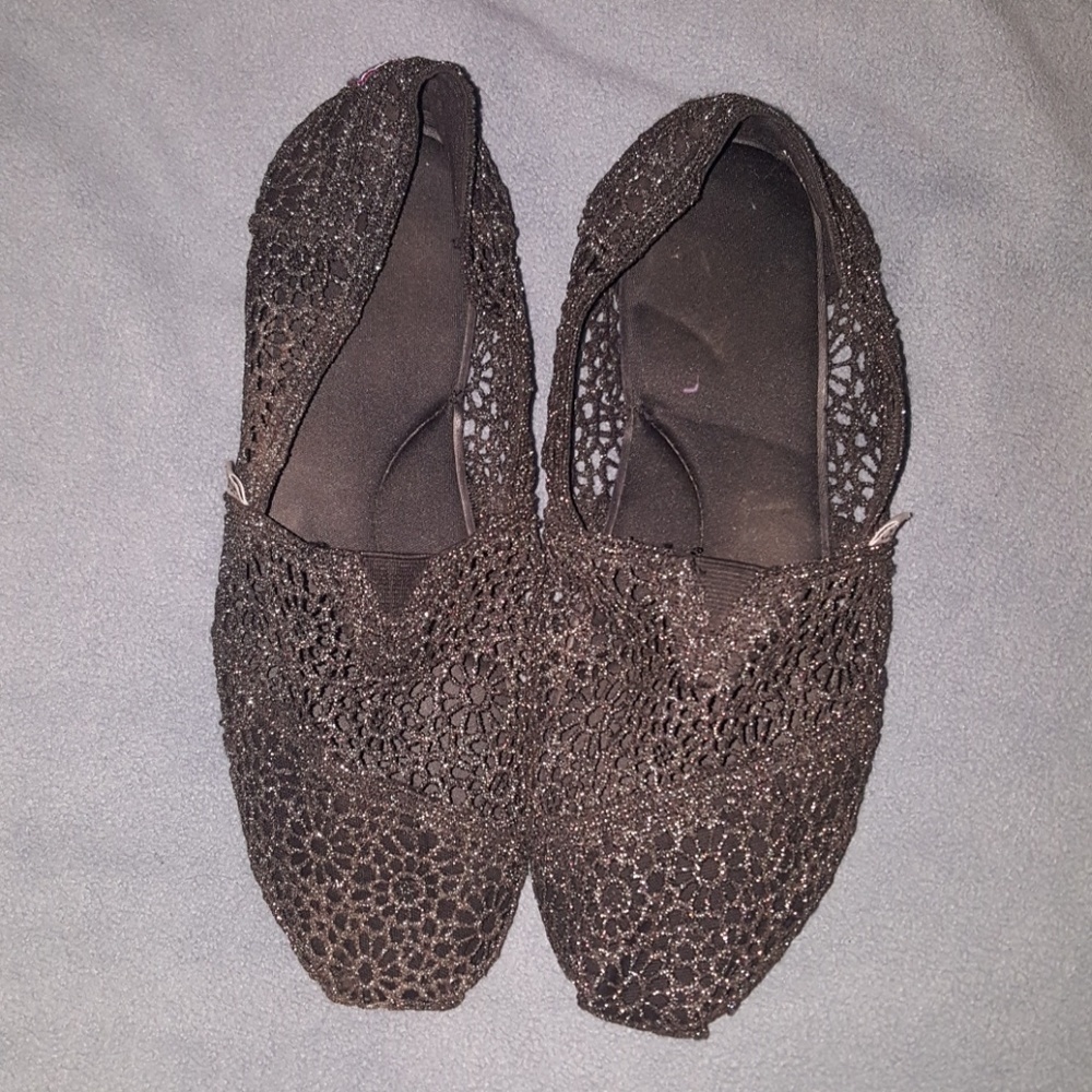 Black sparkle lace Bobs by Skechers