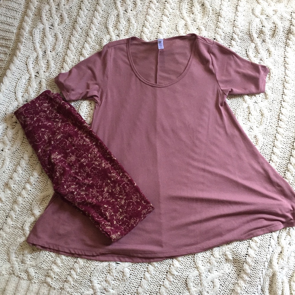 LulaRoe Mauve Perfect Tee, XXS