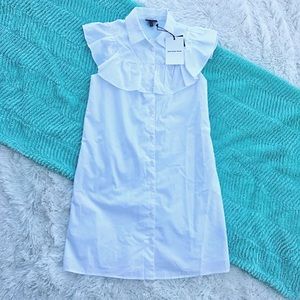 Who What Wear White Ruffle Dress