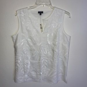 White Sequin Decorated Top