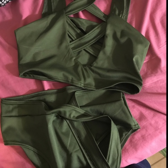 Sexy Cross Bikini (Army Green) - Picture 2 of 2
