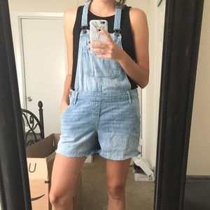 Denim shorts overalls