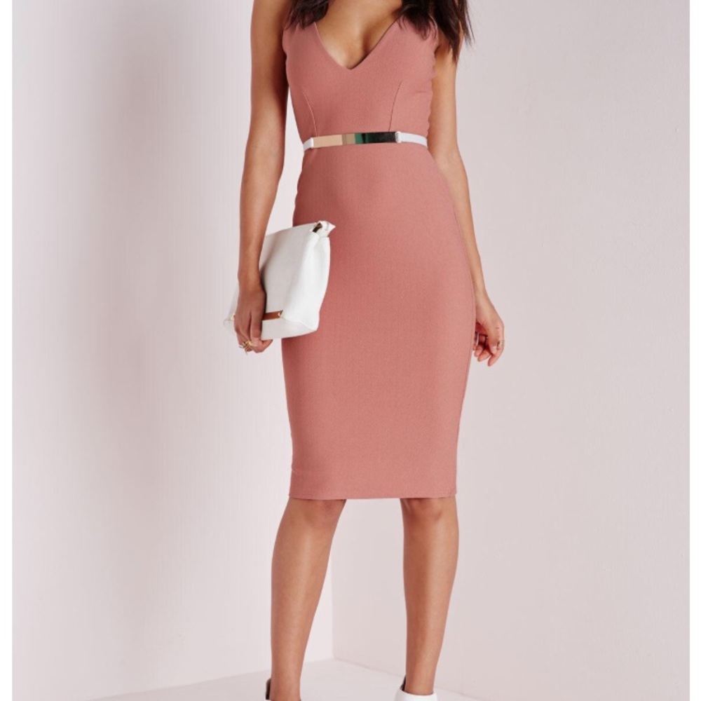 Rose pink midi dress