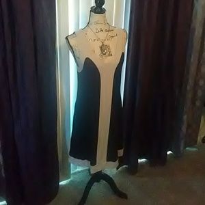 INC Cream and Black Dress