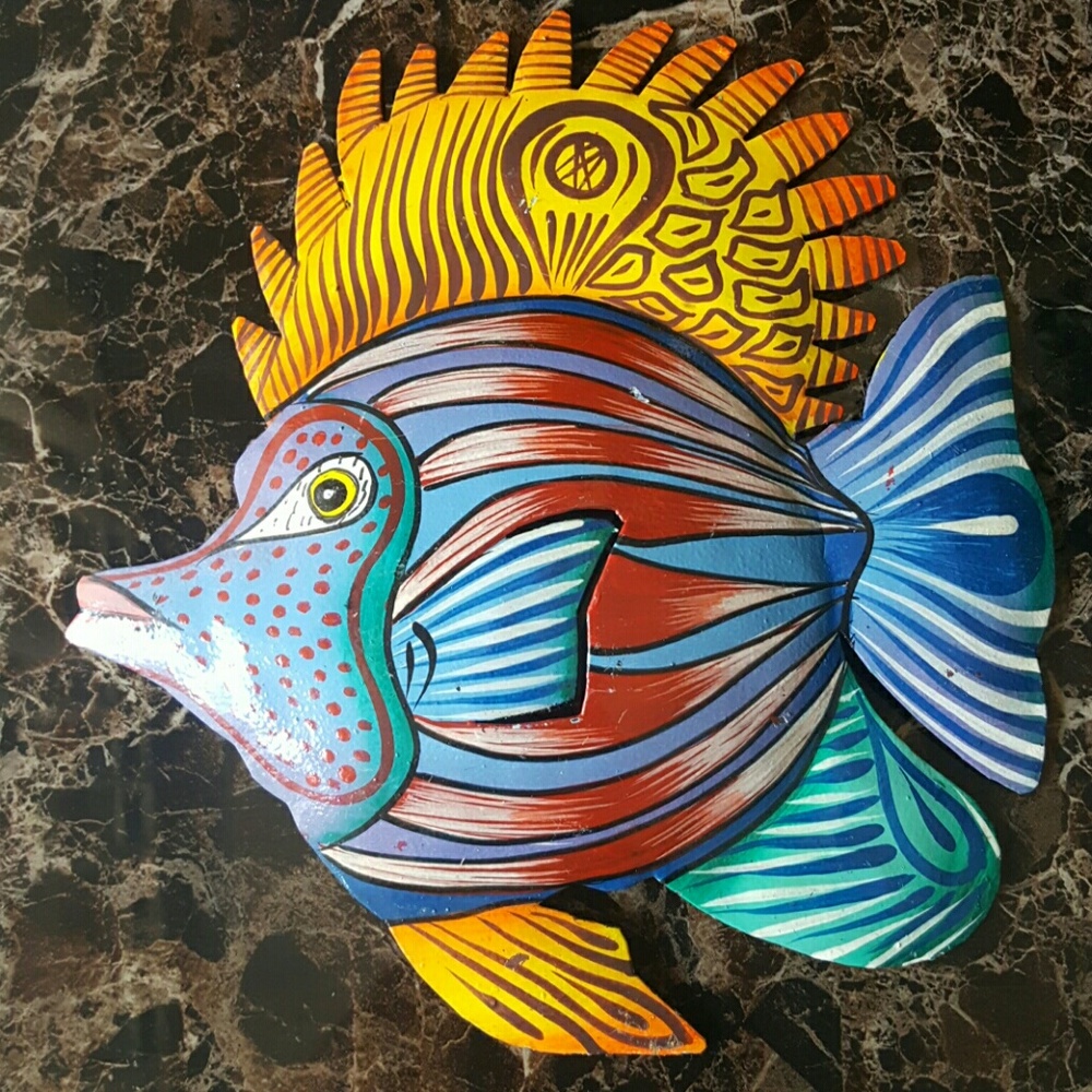 Colored Fish Metal Art sculpture for home decor