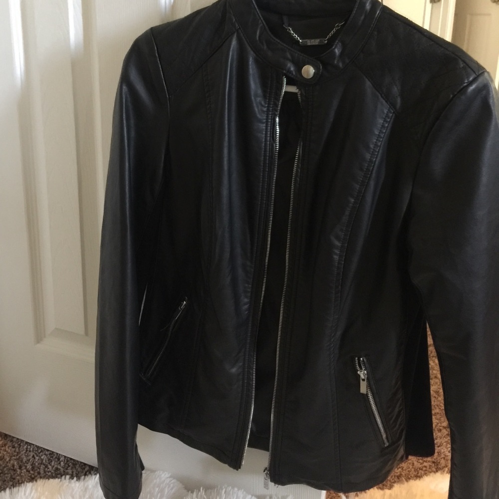 Black faux leather jacket