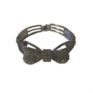 Rhinestone bow cuff bracelet