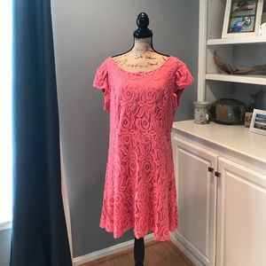Adorable Coral Floral Dress