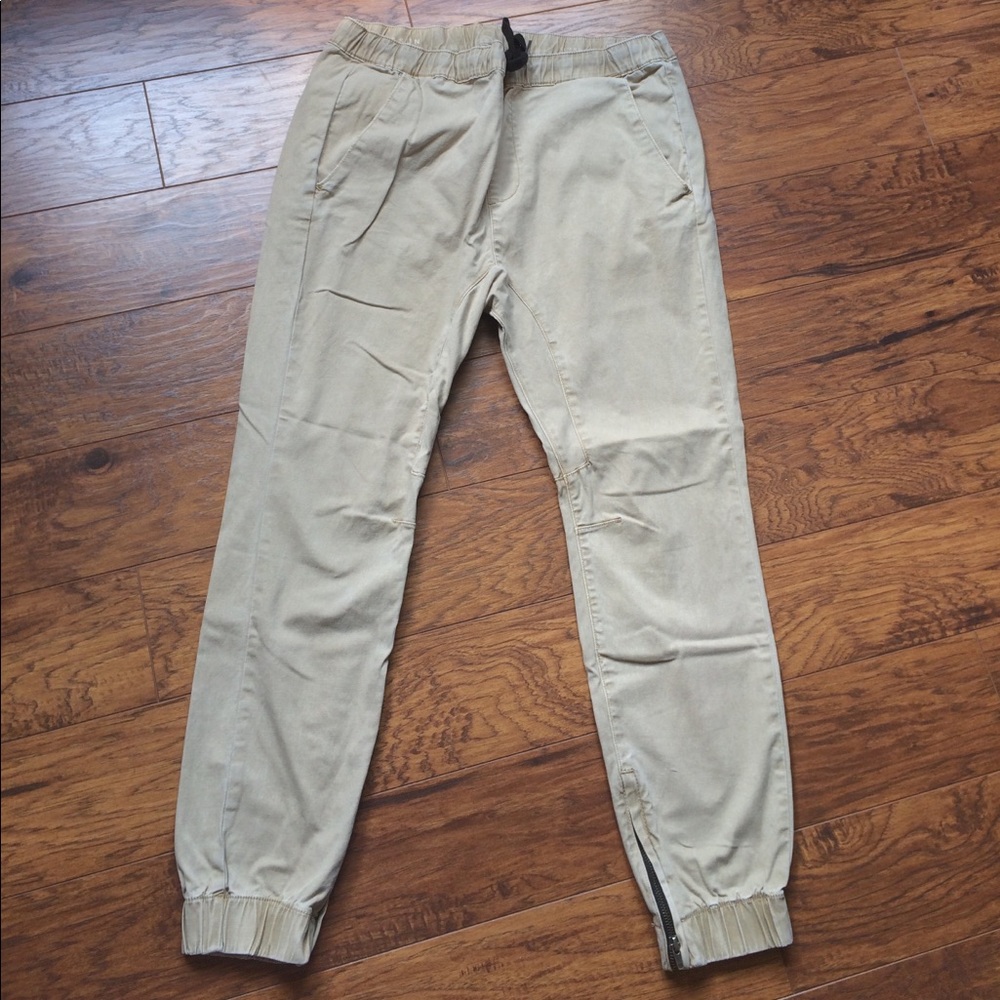 2 Pairs of PacSun Joggers, Cream and Caramel