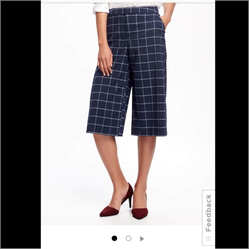 NWT: Mid-Rise Drapey Wool Blend Culotte Pant